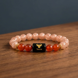 สร้อยข้อมือลูกปัดราศพฤษภประดับด้วยหินควอตซ์และคาร์เนเลียนชุบทองสไตล์โบฮีเมียของขวัญเครื่องประดับสำหรับทุกเพศ - Product Image 3