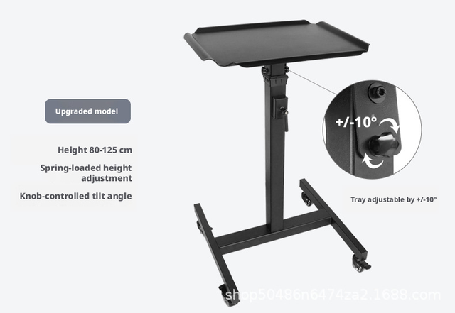 Laptop mobile cart with retractable pulley projector stand cart with heavy load capacity sturdy and durable