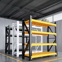 Scaffalature in Acciaio a Campata Lunga per Carichi Medi, Regolabili in Altezza, per Garage e Officina, Stoccaggio Materiali