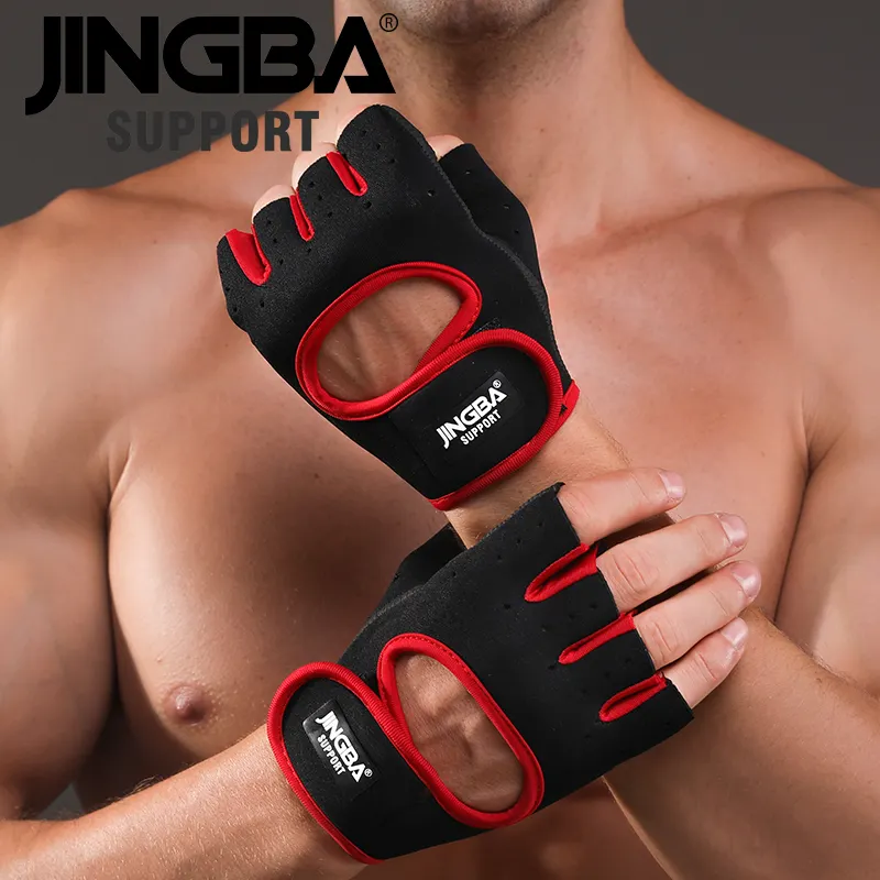 Jingba unisex ถุงมือยกน้ำหนักกันลื่น, ถุงมือขี่จักรยานรถจักรยานยนต์หลายสีสำหรับผู้ชายและผู้หญิง