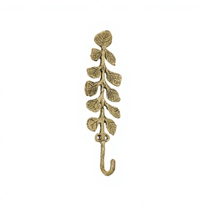 Gancho de pared de metal vintage con diseño de hoja, estilo antiguo, fácil de montar, decoración para el hogar, ganchos de lujo, ecológicos y duraderos, gancho para abrigos. - Product Image 1