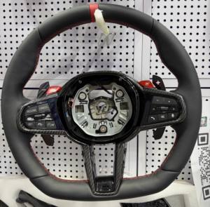 Volante YLD para <span class=keywords><strong>BMW</strong></span>, Actualización al Estilo LCI, Compatible con G05 G20 G30 G2X G3X G8X F9X 2018-2024, Interior de Coche Personalizado en Fibra de Carbono - Product Image 3