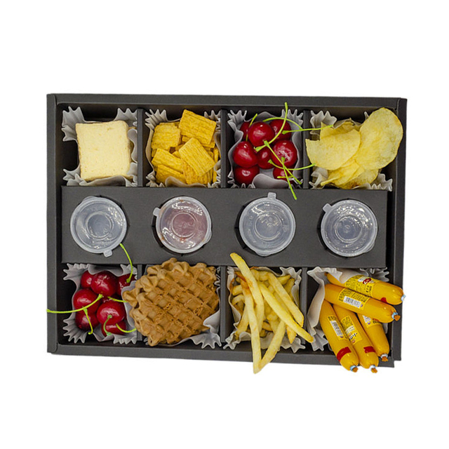 Wholesale Black Party Nut Kernel Box Snack Package Picnic Catering Neutral Paper Box Packaging Box for Cake Fruit Candy