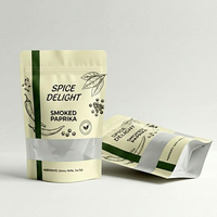 Sachet Doypack Mat Personnalisé Imprimé avec Fenêtre, Refermable, en Plastique, pour Emballage d'Épices, Poudres et Herbes