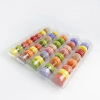 40 pièces de boîtes de présentation en plastique transparent pour macarons, emballages pour desserts, baklavas, biscuits, boîtes transparentes en PET