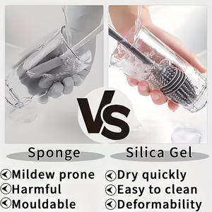 Silicone Milk <b>Bottle</b> <b>Brush</b> Cup Scrubber Glass Cleaner Kitchen Cleaning Tool Long Handle Drink <b>Bottle</b> Glass Cup Cleaning <b>Brush</b> - Product Image 5