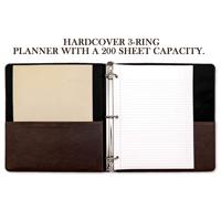 Vente en gros d'affaires 8.5X11 rembourré logo personnalisé Vintage luxe en cuir 1.5 pouces Padfolio portefeuille dossier trois 3 reliure à anneaux
