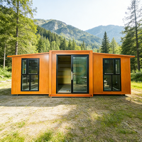 Maison préfabriquée prête à l'emploi, conteneur de transport préfabriqué, maison extensible, petite maison portable, villa de luxe préfabriquée