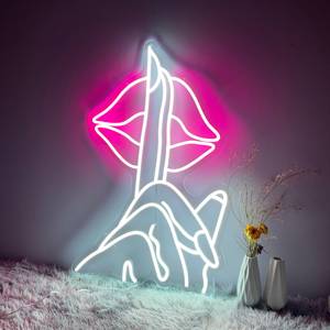 Labbra LED Neon Sign Custom Nail Neon Sign Be Quiet Neon Sign Home Room Party Decor, personalizza Logo acrilico Signer per salone di bellezza - Product Image 5