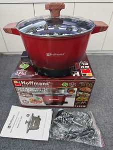 Casserole électrique Hoffmans HM-3060 1600W, 9L, grande capacité, multifonctionnelle, avec poignée en bois et couvercle en verre, ustensiles de cuisine intelligents - Product Image 1