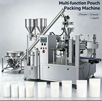 Machine de remplissage et de bouchage automatique de sachets Doypack à pompe servo rotative de table pour jus, boissons et liquides avec bec verseur et fermeture éclair