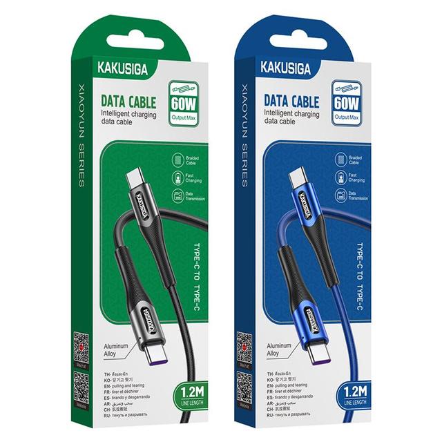 KAKUSIGA Factory Wholesale Price PD 60W Type-C to Type-C Thicken Copper Core Smart Fast Charging Cable for Mobile Phone