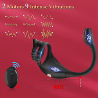 Anneau vibrant double à télécommande sans fil APP, plug anal, masseur dorsal pour hommes, jouets sexuels pour hommes, plugs anaux