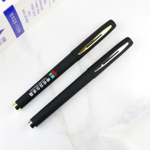 Venta al por mayor logotipo personalizado 0,5mm estilo lindo negro tinta de gel juego de bolígrafos acabado mate esmerilado plástico publicidad regalo promocional azul verde - Product Image 5