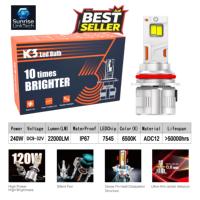 Phares LED de voiture SunRise K3 9007 12V/24V 240W 22000LM 6500K IP67 Étanche Tubes en cuivre Canbus Plug&Play Adaptation universelle