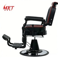 Fauteuil de Barbier Professionnel Rétro Meientai pour Salon de Coiffure – Durable, Marron, Blanc, Or, Vert, Gris – Chaise de Lavage pour Barbier