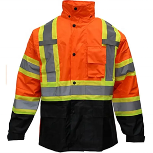 Veste bomber de sécurité matelassée d'hiver personnalisable avec logo ANSI, haute visibilité, réfléchissante, imperméable, tissu Oxford 300D pour la sécurité - Product Image 2