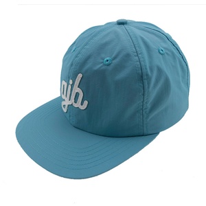 Fabrication de casquettes snapback d'été personnalisées brodées en nylon turquoise à 6 panneaux - Product Image 2