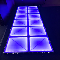 Piste de danse Infinity IP65 DMX512 RGBWA éclairée sans fil LED en verre miroir 3D, panneau magnétique pour mariage