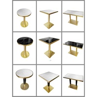 Table de négociation personnalisée en marbre pour réception, ensemble table et chaises de salle à manger commerciales d'extérieur pour salon de thé, restaurant occidental, café