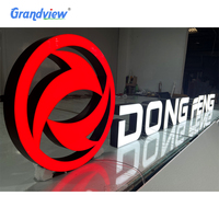 Señal de canal Led personalizada para negocios, señal iluminada LED de acero inoxidable con espejo dorado, logotipo LED 3D, señalización electrónica con letras retroiluminadas