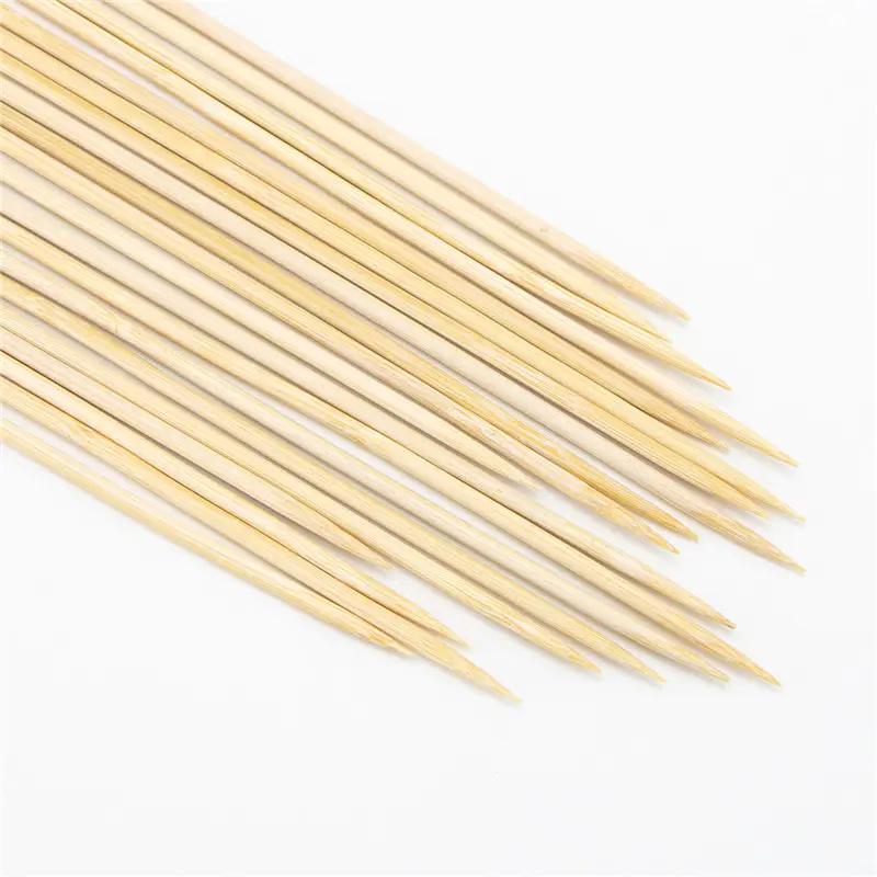 Short 20cm long 30cm 3mm 8mm 10mm bbq stick wholesale cutting bulk skewers 10mm plastic bags health disposable bamboo sticks