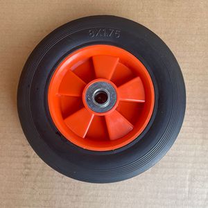Roues en caoutchouc massif 8x1,75 pouces, bande de roulement ferme, fonctionnement silencieux pour chariots à main, chariots à outils - Product Image 3