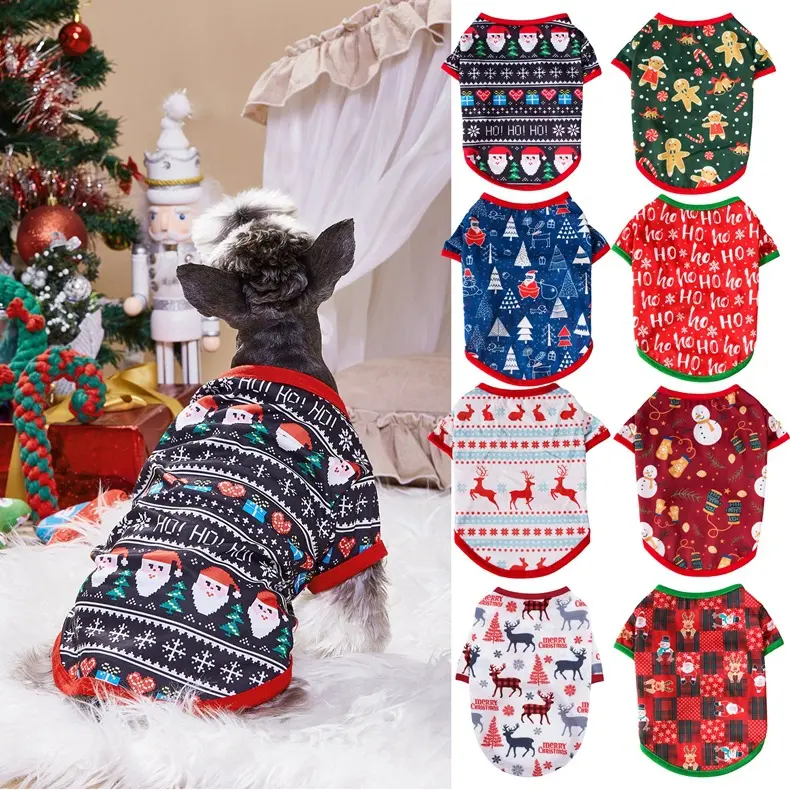 Pet Puppy Dog/Cat's Shirt abbigliamento costumi Pullover cappotto abbigliamento natale natale