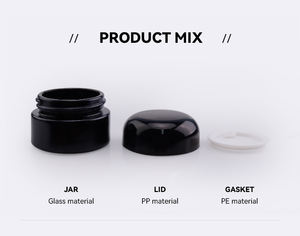 Pot violet foncé <span class=keywords><strong>FINSPOT</strong></span> couvercle rotatif bouteille de crème en verre à large bouche, pot en verre à crème en verre 30ml avec couvercle à vis noir - Product Image 6