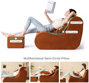 Nouveaux produits Grand fauteuil pouf en tissu <span class=keywords><strong>convertible</strong></span> Confortable fauteuil de détente avec ottoman pour appartement et salon - Product Image 3