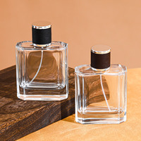 Bouteille de parfum de luxe 100ml Nouveau design Bouteille de parfum Rectangle Fournisseur de bouteilles en verre pour dames