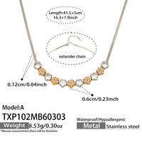 Collier unisexe en acier inoxydable avec pendentif fleur rétro en zircon, chaîne à maillons, accessoires bicolores dorés, collier plat en os de serpent, 18 pouces