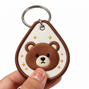 Porte-clés brodé personnalisé, broderie double face, porte-clés en tissu pour cadeau promotionnel d'entreprise, fabricant - Product Image 4