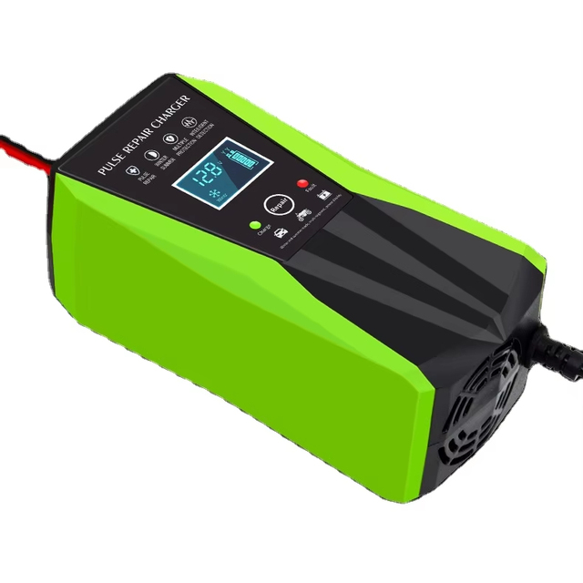 12V 10A 24V 5A 7-Stage Smart LCD Display Automatic Charger Solar Type Lead Acid AGM LiFePo4 Battery for Motorcycle & Car