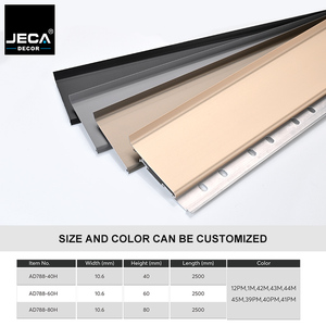 Plinthe en aluminium 6063-T5 JECA, directement de l'usine |   Profil mural commercial |   Plinthe encastrée avec couvercle amovible - Product Image 2