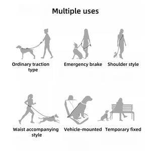 Guinzaglio per Cani <span class=keywords><strong>6</strong></span> in 1 Resistente 4-6FT con Assorbimento degli Urti, Maniglia per Addestramento, Guinzaglio Riflettente Anti-Trazione per Esterni - Product Image 3