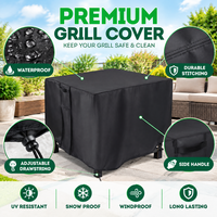 Housse de protection personnalisée imperméable pour cheminée de terrasse, en polyester Ripstop robuste, pare-vent pour barbecue à gaz avec sangles à boucles inférieures