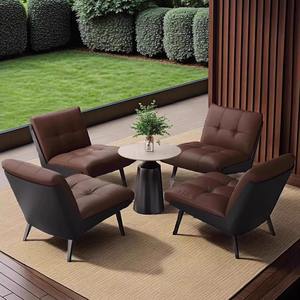 Conjunto de Sofás para Salón de Hotel, Sillones Modernos de Cuero, Mesa de Centro, Combinación de Muebles Duraderos para Recepción de Oficina - Product Image 6