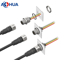 Connecteur étanche mâle-femelle 4 broches AHUA pour montage sur panneau, pour câblage de capteur de signal automobile, extension de câblage DIY