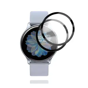 Schwarze Beschichtung 3d Pet Curved Round Displays chutz folie für Samsung Galaxy Watch 4 40mm 44mm