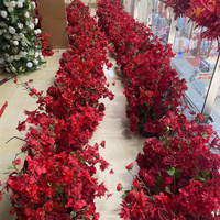 Arrangement de fleurs artificielles rouge bordeaux pour banquets, événements, mariages, fleurs de table décoratives, fleurs d'allée, bouquet