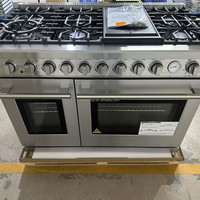 Table de cuisson et four Pro 48 pouces, combo gaz et électrique Energy Star, 7 brûleurs + minuterie, certifié CE pour les boulangeries en UE/GH/NG