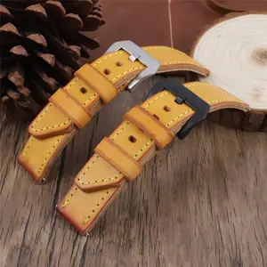 New hand painted rugged retro crazy horse leather top layer cowhide watch strap 20 22 24 26mm
