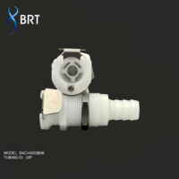 Raccord rapide en plastique pour tuyau 1/4" 5/16" 3/8" avec valve, connecteur de raccordement pour système d'air / ligne pneumatique