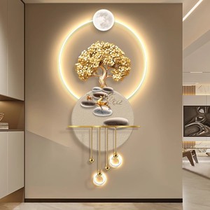 Décoration <span class=keywords><strong>murale</strong></span> moderne à LED <span class=keywords><strong>Arbre</strong></span> <span class=keywords><strong>de</strong></span> <span class=keywords><strong>vie</strong></span> doré Design Art déco lumineux pour la maison Ornement suspendu - Product Image 2