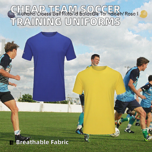 Camiseta de Fútbol para Hombre <span class=keywords><strong>YRA</strong></span>, Manga Corta, Cuello Redondo, 100% Poliéster, Absorbe la Humedad, Transpirable, Secado Rápido, Antibacterial, Personalizable - Product Image 2