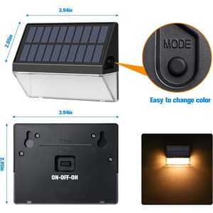 Solar <b>Fence</b> <b>Lights</b> 1011 Outdoor Wall Lamp LED Automatic Dark Sensor Courtyard Decorative Lighting ABS Material - Product Image 2