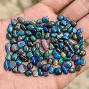 Opale noire naturelle de 2 à 5 carats, cabochon taille brillant, jeu de couleurs, poli à la flamme, pierres précieuses en vrac pour la fabrication de bijoux, qualité supérieure, Éthiopie - Product Image 6