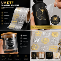 Autocollant de transfert UV DTF de qualité supérieure, personnalisé, imperméable, 3D, pour verre, métal, plastique, logo de marque, OEM