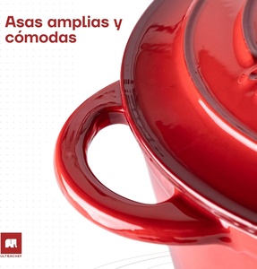 <span class=keywords><strong>Cocotte</strong></span> <span class=keywords><strong>en</strong></span> <span class=keywords><strong>fonte</strong></span> émaillée ULTRACHEF - Utilisation sur cuisinière et four - 24 <span class=keywords><strong>cm</strong></span> - Capacité 38 L - Rouge - Product Image 4